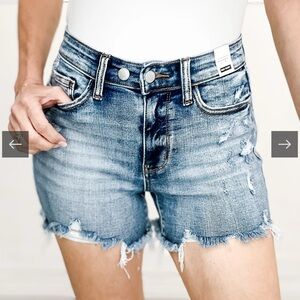 Judy Blue High Waisted Adjustable Button Destroyed Jeans